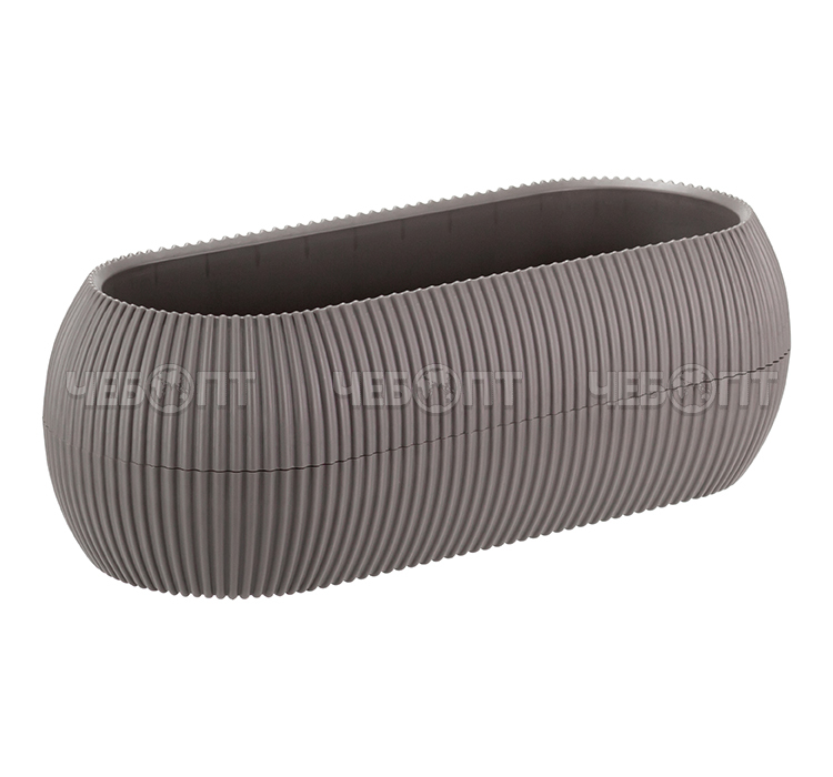 Кашпо для цветов 1,3 л ПИКАНТО овальное пластик ФРАНЦУЗСКИЙ СЕРЫЙ арт. М 3210 [12] М-ПЛАСТИКА. ЧЕБОПТ.