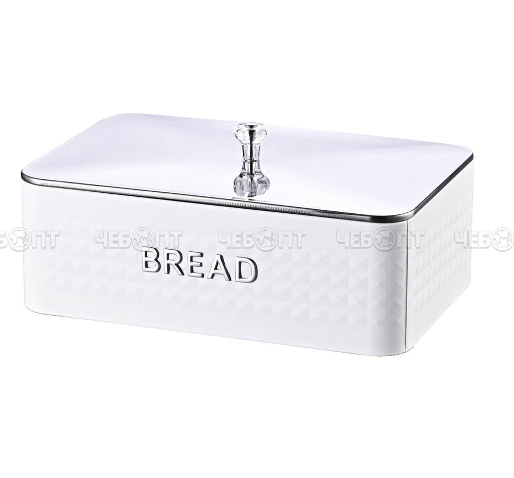 Хлебница с крышкой металлическая KELLI KL-2156, 35*24*12,5 см БЕЛЫЙ арт. 2156 [4]. ЧЕБОПТ.