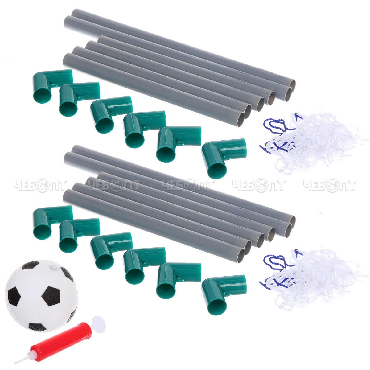 Набор тренировочный для футбола ZG270-229: ворота 47*36,5*36,5 см 2 шт, мяч 10 см, насос арт. 251-835 [48]. ЧЕБОПТ.