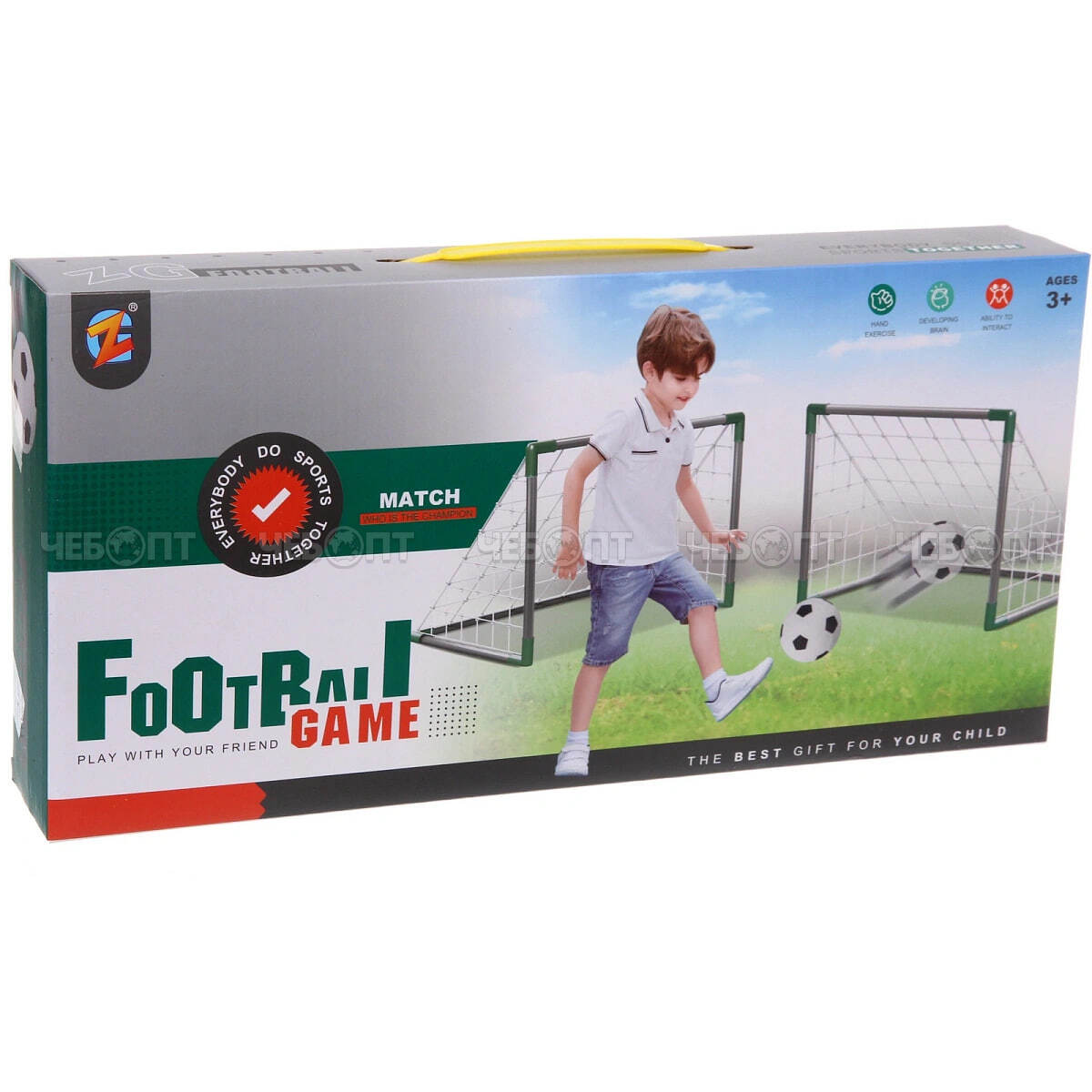 Набор тренировочный для футбола ZG270-229: ворота 47*36,5*36,5 см 2 шт, мяч 10 см, насос арт. 251-835 [48]. ЧЕБОПТ.