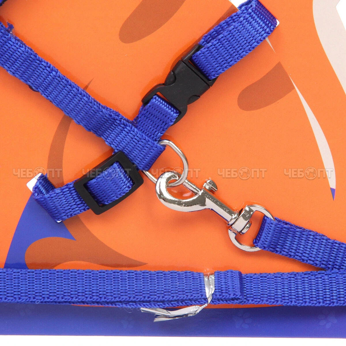 Шлейка с поводком ВЕСЕЛАЯ ПРОГУЛКА 120 см, синий арт. 511-060 [240]. ЧЕБОПТ.