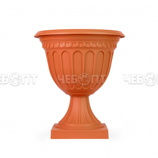 Вазон для цветов 12 л ОЛИМПИЯ пластик на высокой ножке КОРИЧНЕВЫЙ арт. М9069 [5] АЛЬТЕРНАТИВА. ЧЕБОПТ.