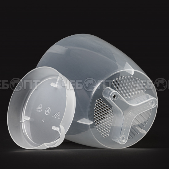 Кашпо для орхидеи 1,5 л АДЕЛЬ пластик дренажные отверстия и съемный поддон с носиком ПРОЗРАЧНЫЙ арт. М332 [20] АЛЬТЕРНАТИВА. ЧЕБОПТ.