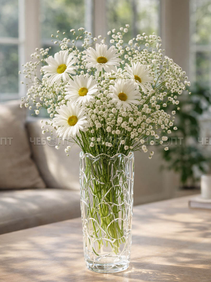 Ваза для цветов h-19,5 см d-8 см стекло арт. LXHP17-20-4 [24] АС-ДЕКОР. ЧЕБОПТ.