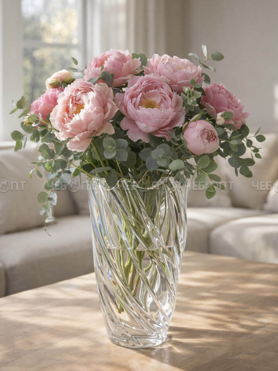 Ваза для цветов h-32 см d-17,5 см стекло арт. LXHP24-32 [6] АС-ДЕКОР. ЧЕБОПТ.