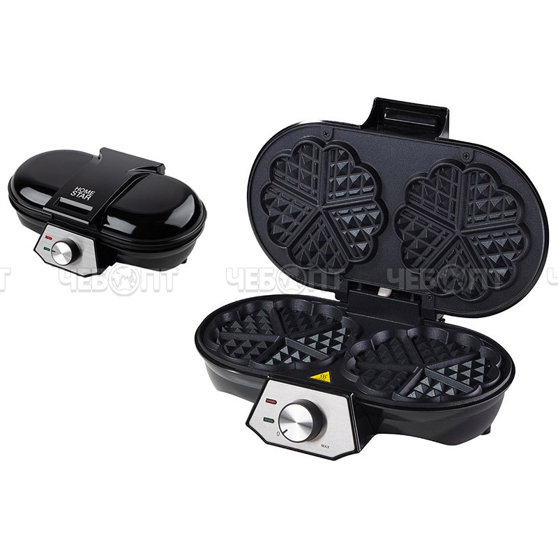 Вафельница электрическая HOMESTAR HS-2041 антипригарное покрытие, световой индикатор, ненагревающиеся ручки мощн. 1200 Вт, арт. 108253 [1] СКРАП. ЧЕБОПТ.