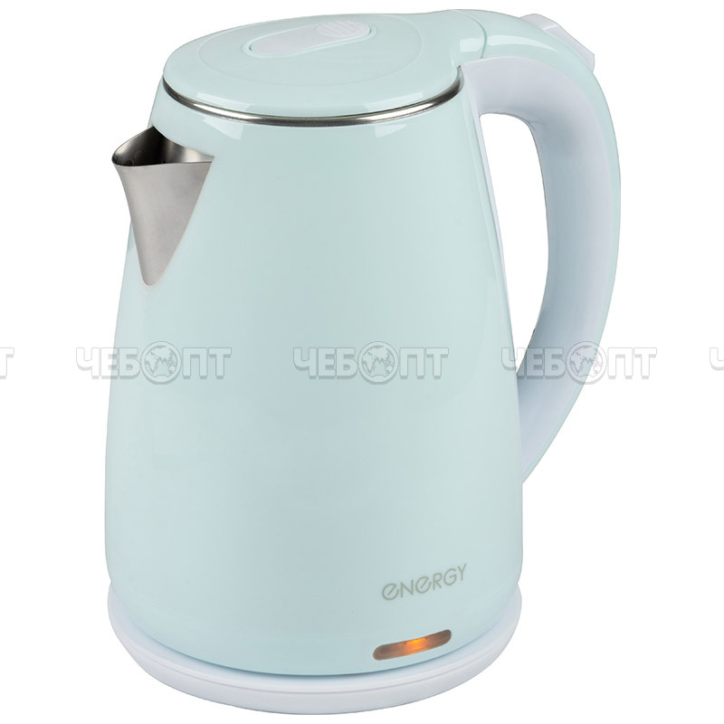 Чайник электрический 1,8 л ENERGY E-261 двойной корпус пластиковый + нержавеющая сталь, двойная стенка, свет. инд, мощ. 1500 Вт, арт.164141 [12] СКРАП. ЧЕБОПТ.