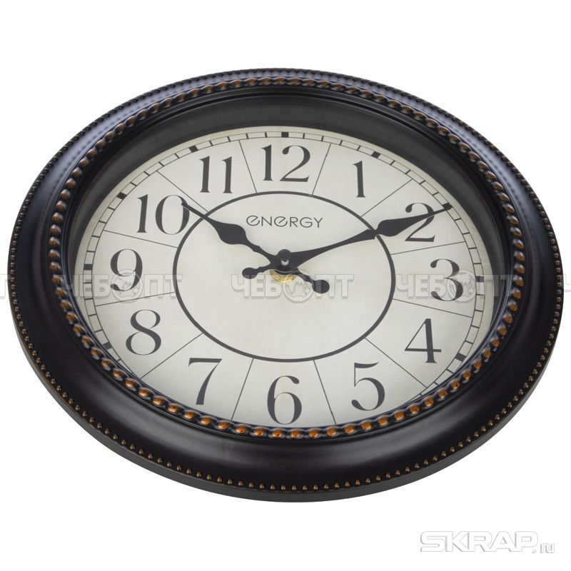 Часы настенные ENERGY EC-180 кварцевые, круглые d - 279 мм арт. 009492 [20] СКРАП. ЧЕБОПТ.