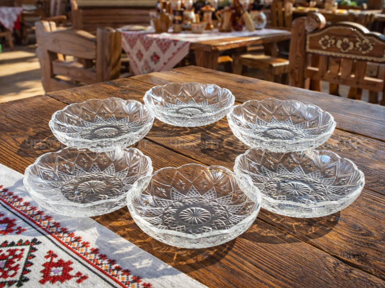 Набор блюдец 6 предметов 12,5 см GOLD 4 KRYSTAL, арт. 6185RYG [12] АС-ДЕКОР/ЕГИПЕТ. ЧЕБОПТ.