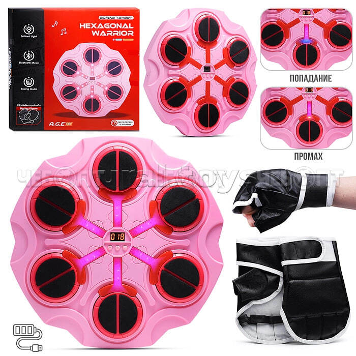 Набор БОКС тренировочная мишень, с подсветкой в подарчной коробке арт. BK891 [12]. ЧЕБОПТ.