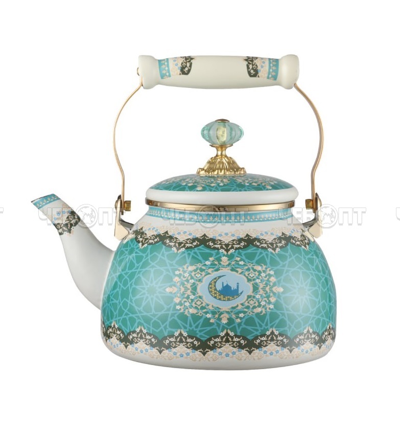 Чайник для всех видов плит включая индукц. 2,8 л эмалированный АН-НИСА с ВОСТОЧНЫМ ДЕКОРОМ арт. VL126 [8]. ЧЕБОПТ.