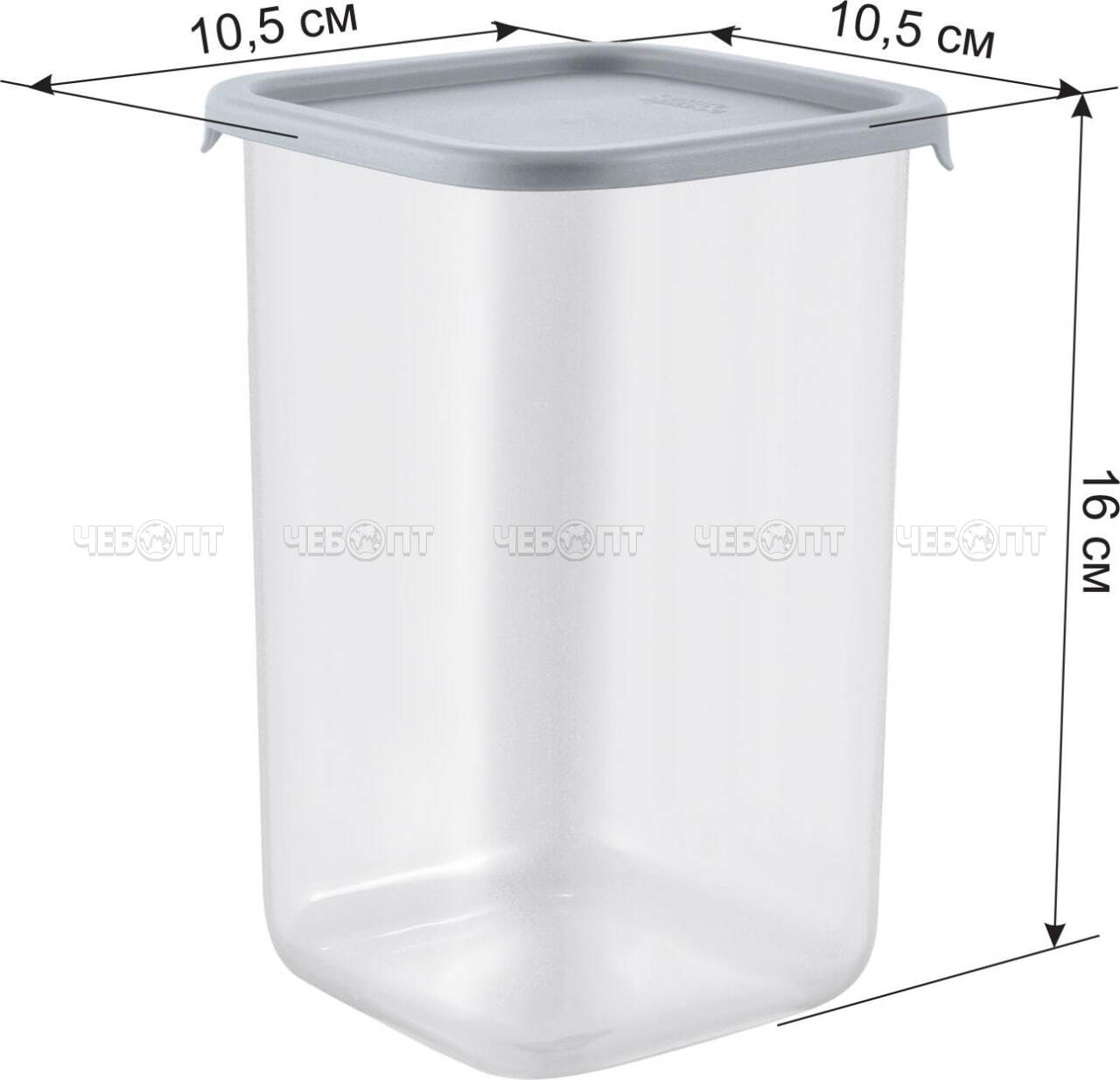 Банка для сыпучих продуктов 1,2 л КВАДРАТНАЯ Sugar&Spice 105*105*160 мм гибкая крышка ТРЮФЕЛЬ арт. SE16810025 [9] ПЛАСТИК РЕПАБЛИК. ЧЕБОПТ.