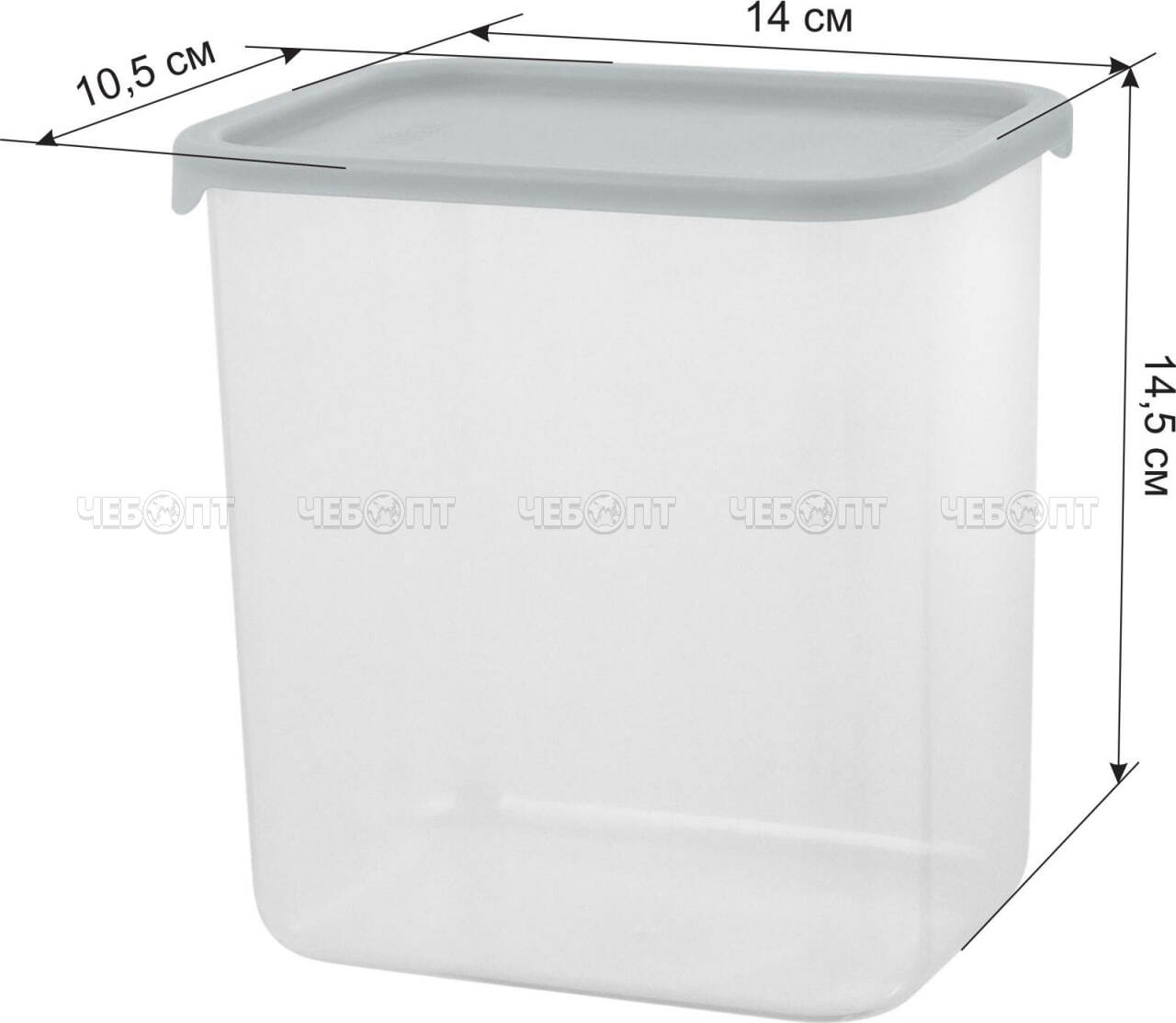 Банка для сыпучих продуктов 1,5 л ПРЯМОУГОЛЬНАЯ Sugar&Spice 140*105*146 мм гибкая крышка ТРЮФЕЛЬ арт. SE168210025 [8] ПЛАСТИК РЕПАБЛИК. ЧЕБОПТ.