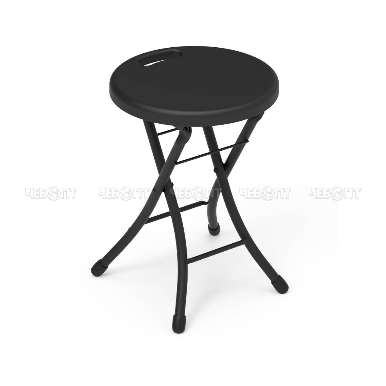 Табурет - стул туристический складной (походный) с ручкой 335*330*470 мм, допустимая нагрузка 100кг, сиденье пластика, ЧЕРНЫЙ арт. ТПС1/Ч NIKA [6]. ЧЕБОПТ.