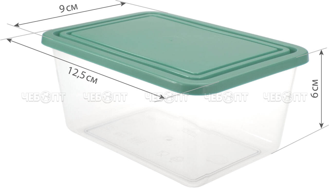 Контейнер 400 мл пищевой, прямоугольный для СВЧ 125*90*60 мм ФИСТАШКОВЫЙ арт. М1450 [64] М- ПЛАСТИКА  . ЧЕБОПТ.