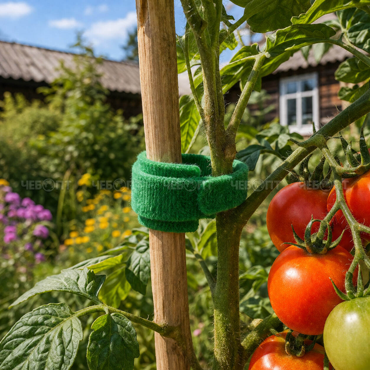 Подвязки для растений 150 мм, многоразовый, в упаковке 100 шт, цвет зеленый арт. 300838 $ [260] GOODSEE. ЧЕБОПТ.