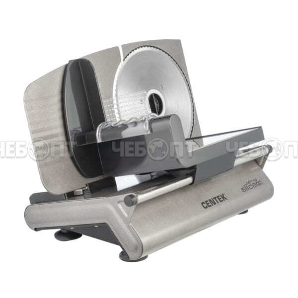 Слайсер для нарезки CENTEK CT-1380 толщина нарезки 3-15мм, держатель крайнего ломтика, ломтерезка, мощн. 150 Вт [2]. ЧЕБОПТ.