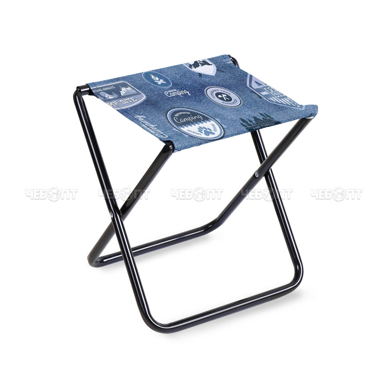 Стул туристический складной (походный) 350*300*370 мм, нагрузка 90 кг, ткань-водоотталкивающая пропитка, ДЖИНС арт. ПС/Д NIKA [5]. ЧЕБОПТ.