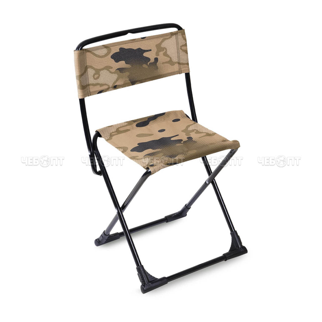 Стул туристический складной (походный) со спинкой 380*350*650 мм, нагрузка 90 кг, ткань-водооттал. пропитка, КАМУФЛЯЖ КОРИЧНЕВЫЙ арт. ПС3/К NIKA [5]. ЧЕБОПТ.