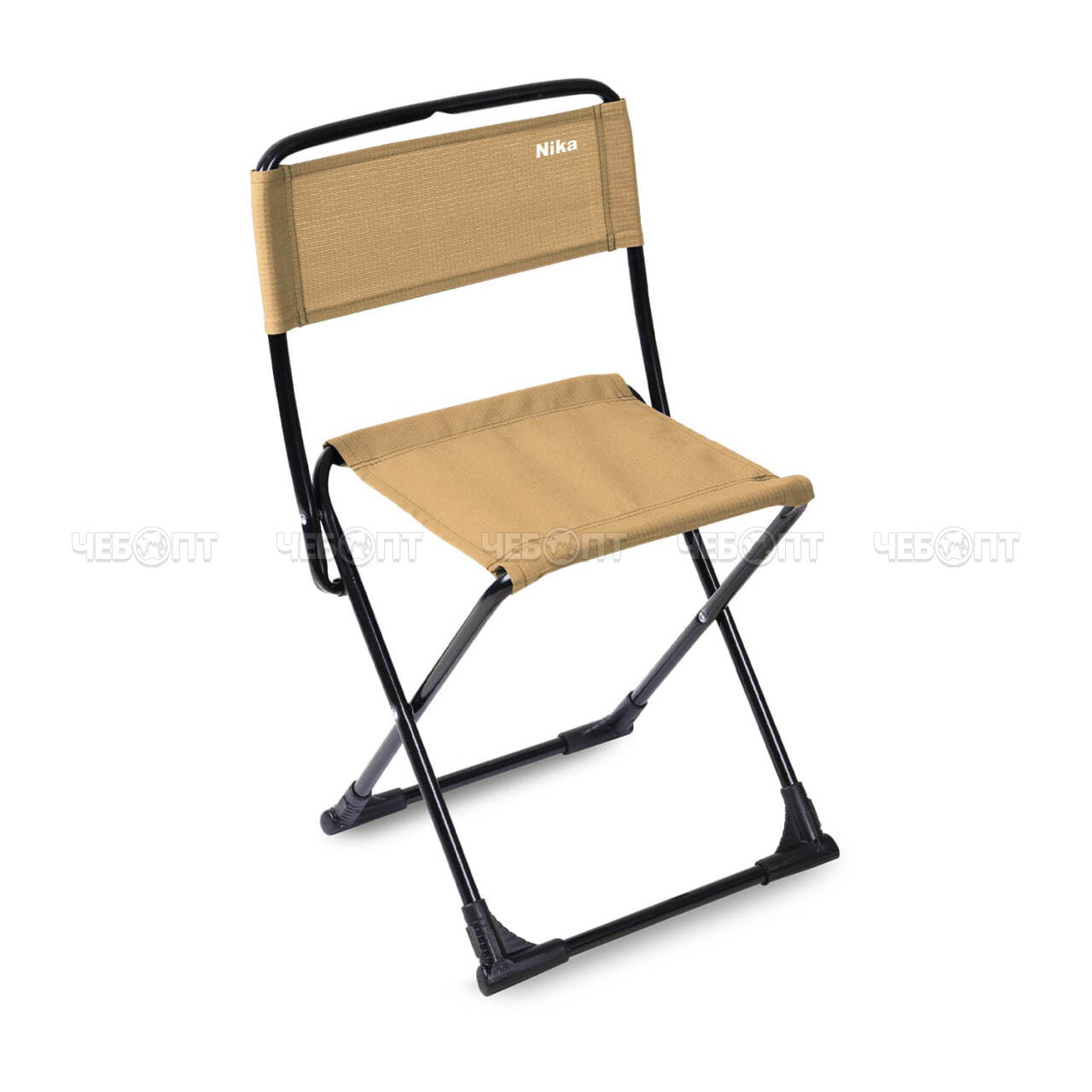 Стул туристический складной (походный) со спинкой 380*350*650 мм, нагрузка 90 кг, ткань-водооттал. пропитка, ПЕСОЧНЫЙ арт. ПС3/П NIKA [5]. ЧЕБОПТ.