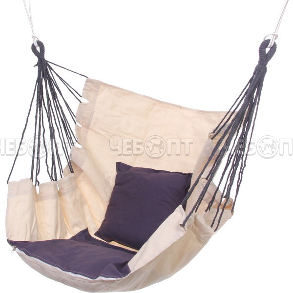 Гамак - кресло подвесной С ПОДУШКОЙ 100*130 мм, КОЛОРИСТИК кремовый арт. 835-833 [4] РЦ ВОСТОК. ЧЕБОПТ.
