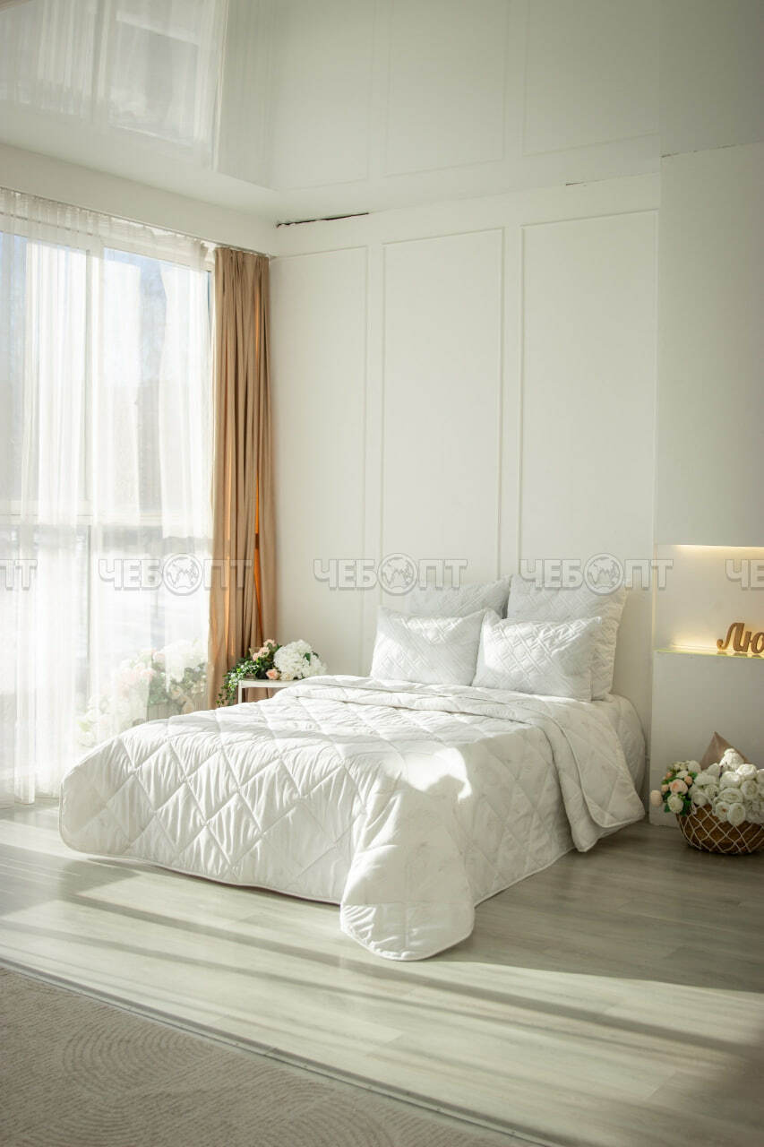 Одеяло евро 200*220 см ВСЕСЕЗОННОЕ, лебяжий пух стеганое ткань верха поплекс [1]. ЧЕБОПТ.