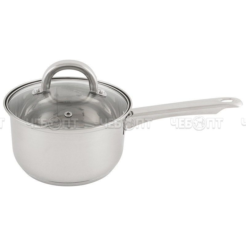 Набор кастрюль нержавеющая сталь МЕДИАНО 1,9 л; 2,6 л; 3,6 л со стеклянной крышкой 3-х слойное капсул. дно, подх. для ииндук. арт. 981056 [12] СКРАП. ЧЕБОПТ.