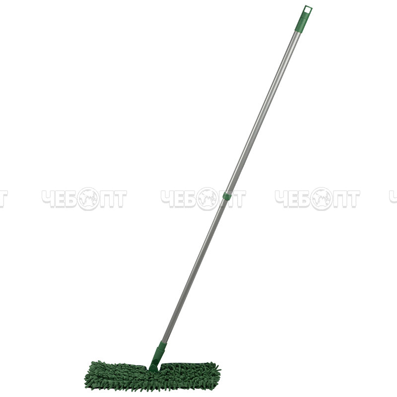 Швабра для пола ПЛОСКАЯ МорМ8 ЛАПША PROMO 2-х сторонняя насадка из микрофибры, черенок 118 см, цвет ЗЕЛЕНЫЙ арт. 310526 [20] СКРАП. ЧЕБОПТ.