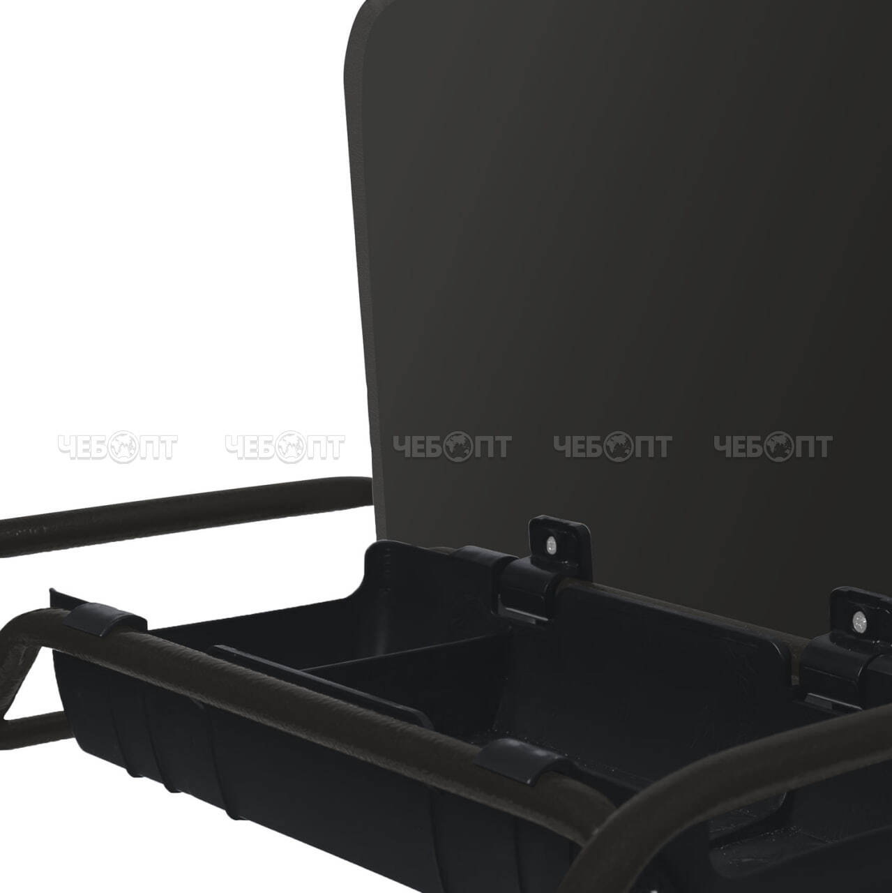 Вешалка напольная металлическая для одежды гардеробная ЧЕРНЫЙ 475*335*1890мм (3 крючков + 2 полки) нагрузка до 30 кг арт. ВПШ3/Ч-К NIKA [1]. ЧЕБОПТ.