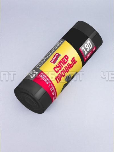 Мешки для мусоpа 180 л, ПСД, СУПЕРПРОЧНЫЕ (для садового и строитель. мусора) размер 900*1200мм, толщ.38 мкм РУЛОН, в рол.5 меш. арт. 3824 [15] АВИКОМП. ЧЕБОПТ.