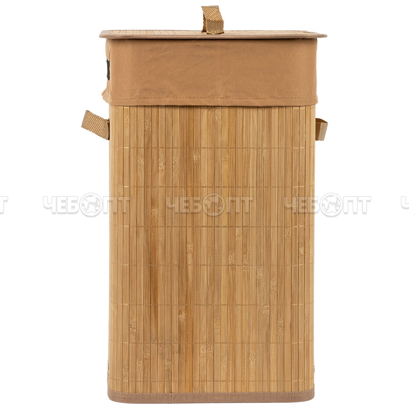 Корзина для белья 60 л БАМБУК прямоугольная с крышкой арт. 104495 [12] СКРАП. ЧЕБОПТ.