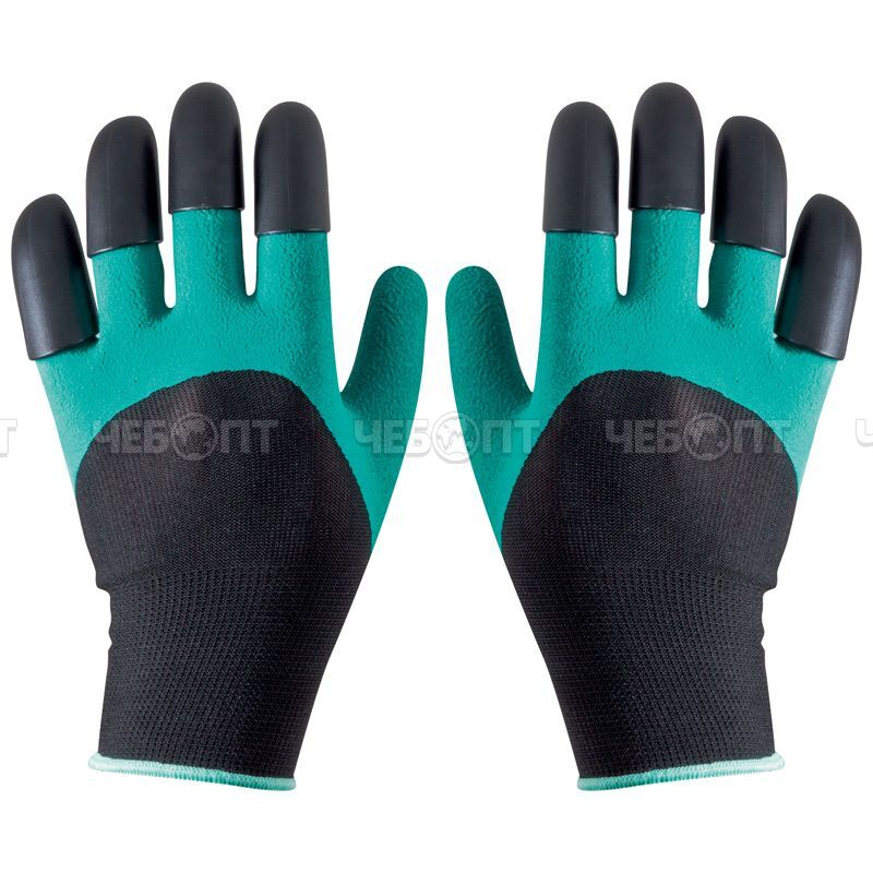 Перчатки рабочие нейлоновые с когтями для огорода GG-8 арт. 003657 [12/120] СКРАП. ЧЕБОПТ.