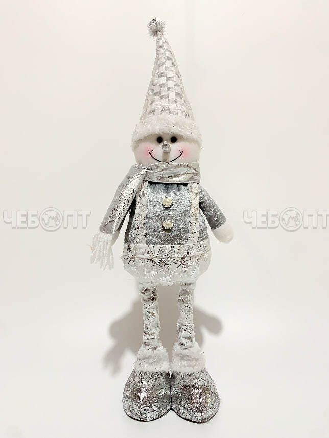 Фигурга новогодняя СНЕГОВИК на телескопических ножках h - 60 см арт. YW6802-60B $ [96] GOODSEE. ЧЕБОПТ.