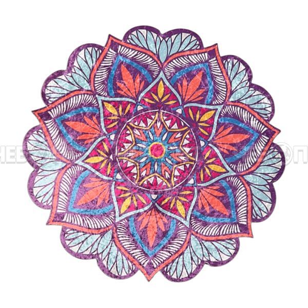 Коврик для комнаты войлок блестящий 800*800 мм ROOMIS FLOWERS арт. F3 [50] . ЧЕБОПТ.
