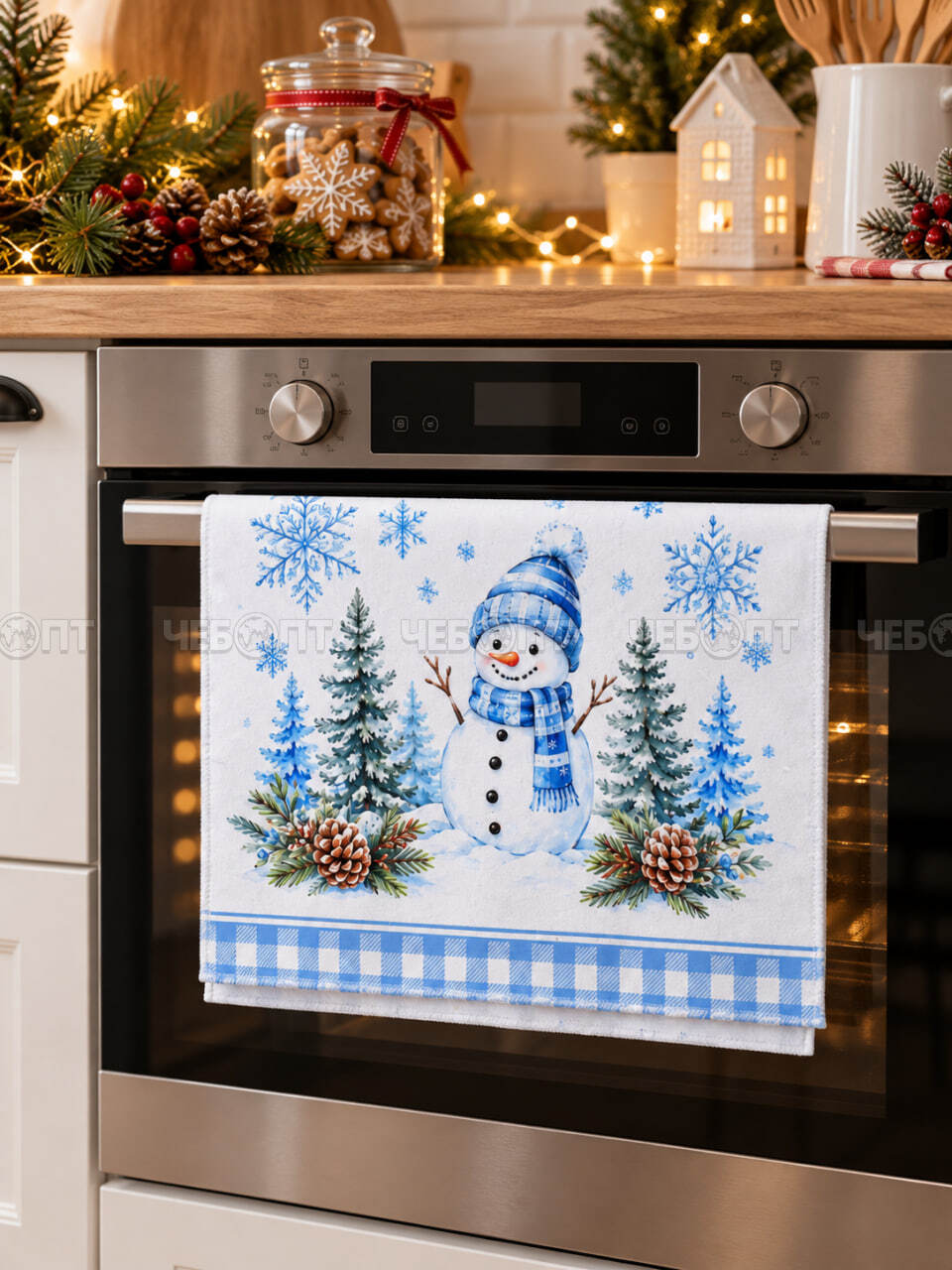 Полотенце кухонное СНЕГОВИК 36*56 см, микрофибра 250 гр/м2 арт. 301109 $ [12/300] GOODSEE. ЧЕБОПТ.