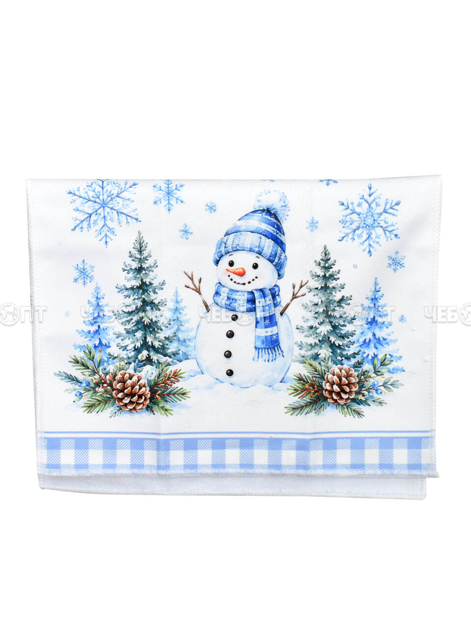Полотенце кухонное СНЕГОВИК 36*56 см, микрофибра 250 гр/м2 арт. 301109 $ [12/300] GOODSEE. ЧЕБОПТ.
