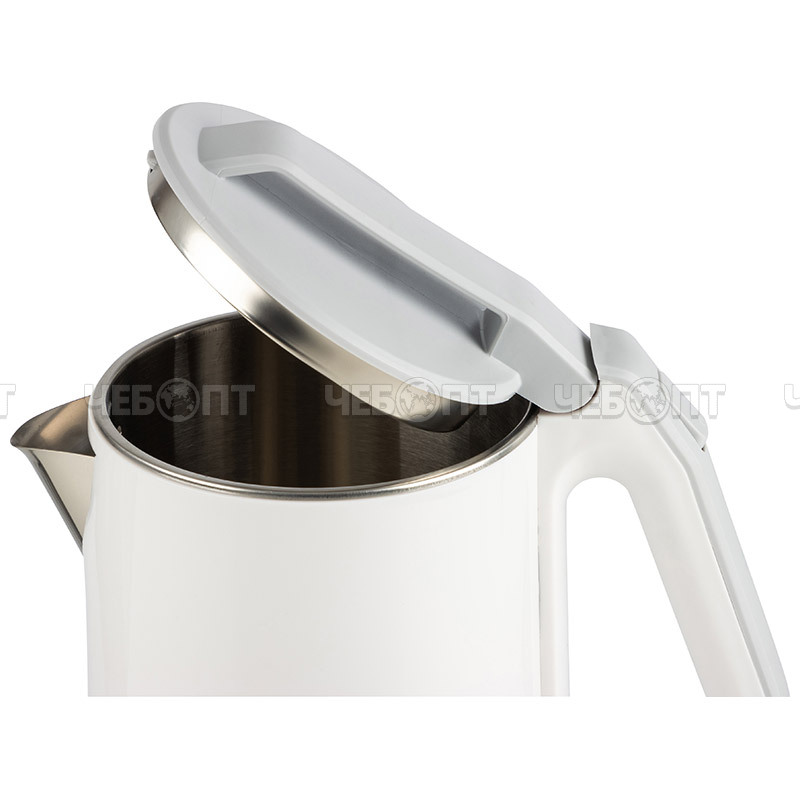 Чайник электрический 1,8 л HOMESTAR HS-1036 дв. корпус пластиковый + нержавеющая сталь, двойная стенка, свет.инд, мощ. 1500 Вт, арт.102750 [12] СКРАП. ЧЕБОПТ.