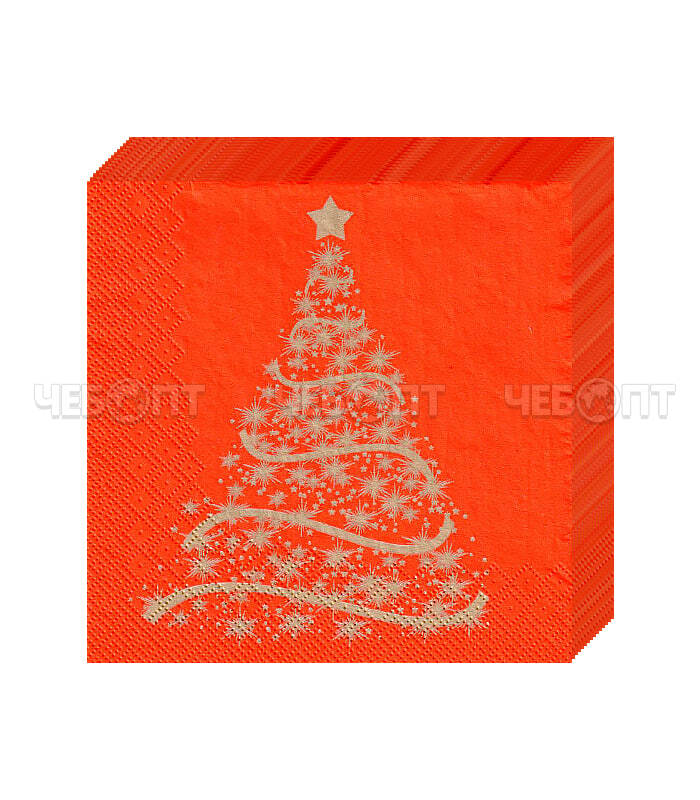 Салфетка бумажная  BOUQUET HOME COLLECTION CLASSIC 33*33 см 20 листов ВОЛШЕБНАЯ ЕЛЬ НА КРАСНОМ, арт. 57490 [12]. ЧЕБОПТ.