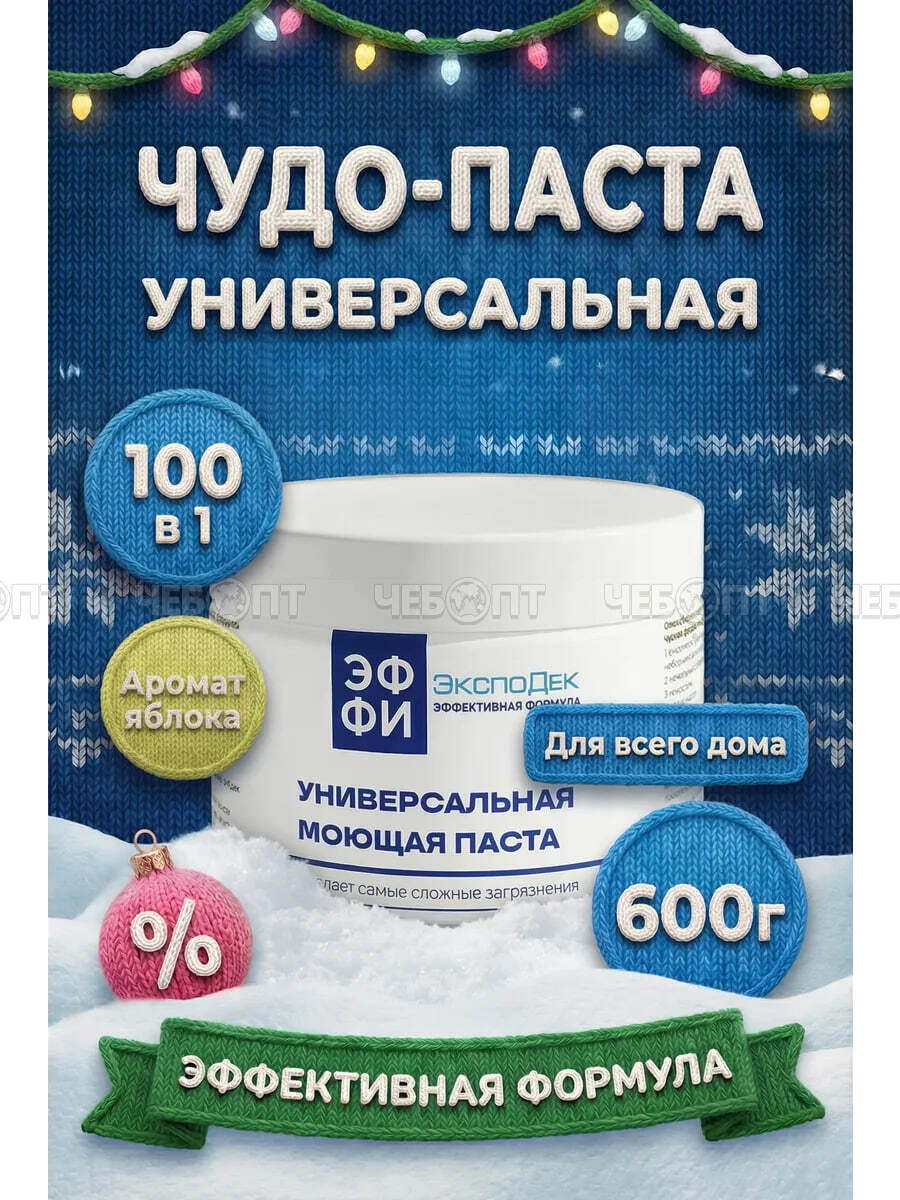 Чистящее средство концентрированное для мытья поверхностей ЭФФЕКТИВНАЯ ФОРМУЛА (эксперт 2000) паста 600 гр. [24] ЭФФИ. ЧЕБОПТ.