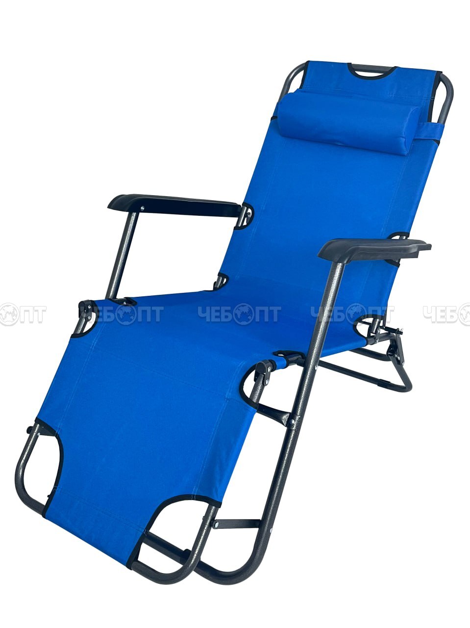 Кресло - шезлонг складное для дачи 1530*590 мм с подголовником, регулируемое, 8 положений (до положения лежа), до 100 кг арт. 290034 $ [4] GOODSEE. ЧЕБОПТ.