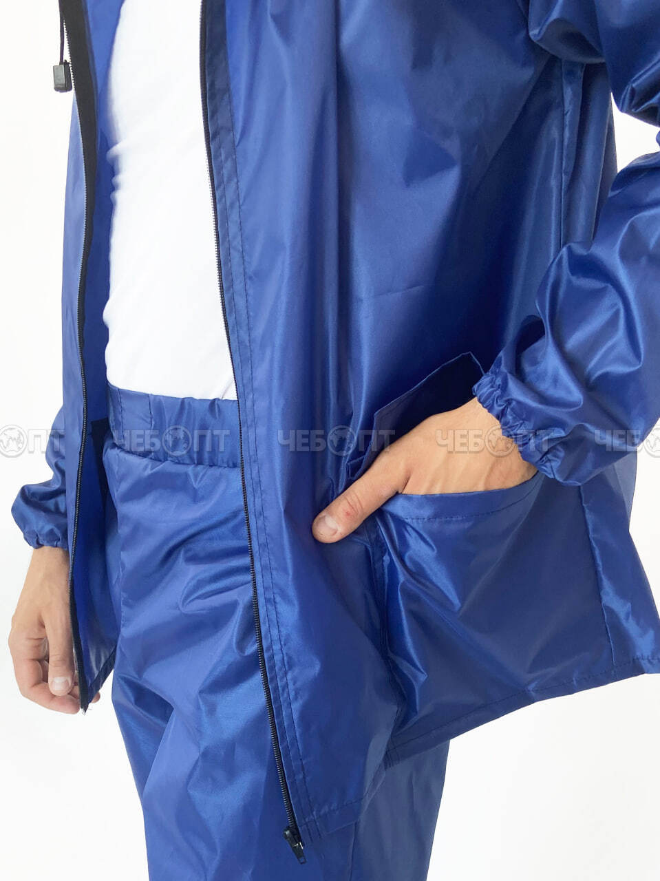 Костюм-дождевик (куртка, брюки),ЧЕБПРО,размер 48-50,100% полиэстер, Арт. ДожКостМуж/синий, МПС [3/15] СобПр. ЧЕБОПТ.